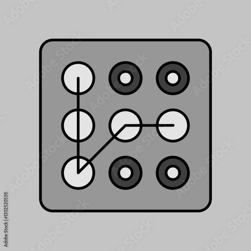 Lock pattern icon. Hand entering smartphone password