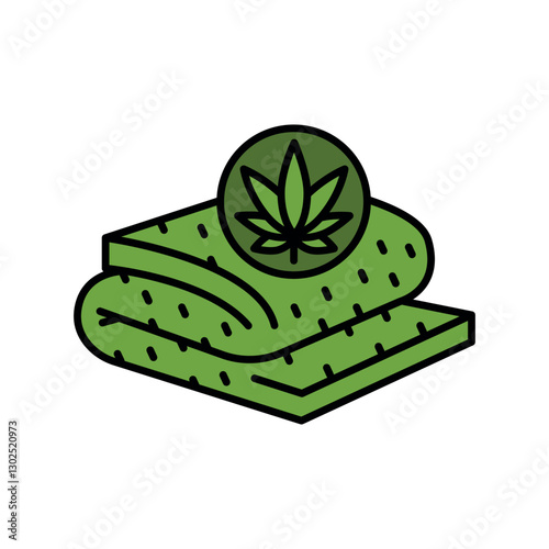 Hemp insulation color line icon.