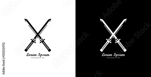 logo design in the form of two crossed katana swords
