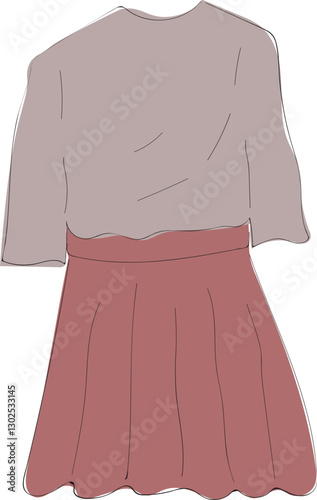 Hand-Drawn Illustration of Various Sets Dress