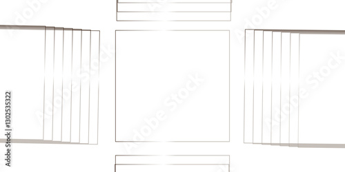 Fotografia Abstract white and grey geometric overlapping square pattern background with shadow
