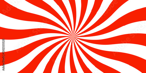 Abstract background with rays retro starburst abstract. Sunburst background vector illustration pattern beam rays. Red and white twisted swirl. Spiral radial striped backdrop design. 