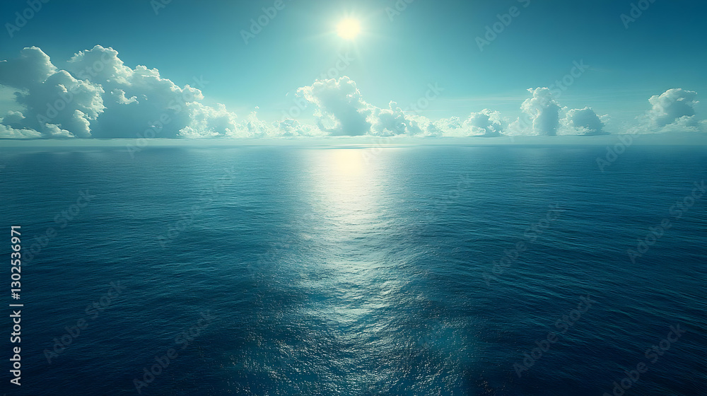 Fototapeta premium Vast Ocean Horizon At Sunrise