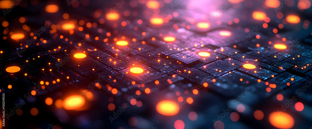 Fototapeta premium Abstract Glowing Digital Circuit Pattern