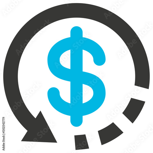 Rebate Glyph Blue Grey Icon