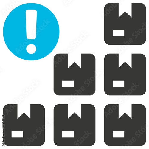 Overstock Glyph Blue Grey Icon