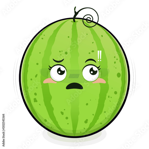 watermelon doubt face cartoon cute