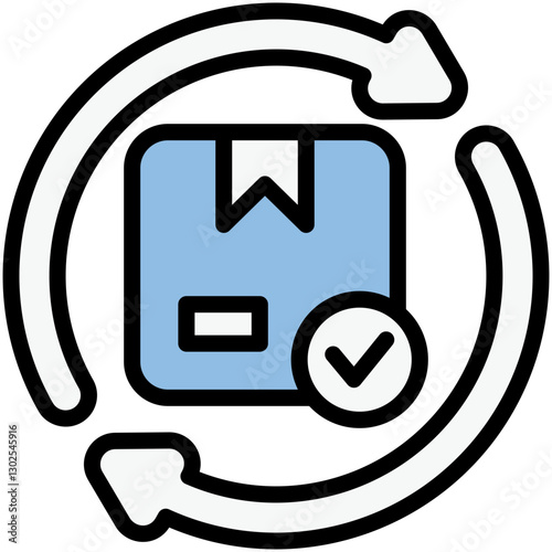 Restock Blue Black Icon