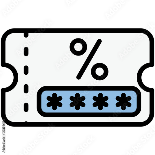 Promotion Code Blue Black Icon