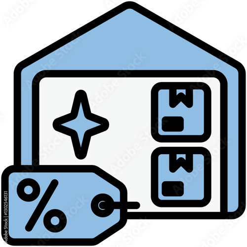 Clearance Blue Black Icon