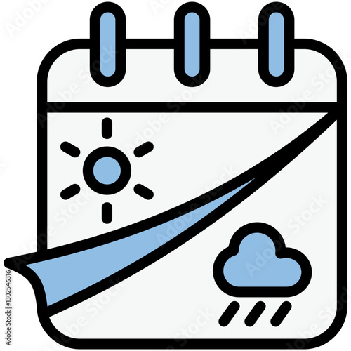 End Of Season Blue Black Icon