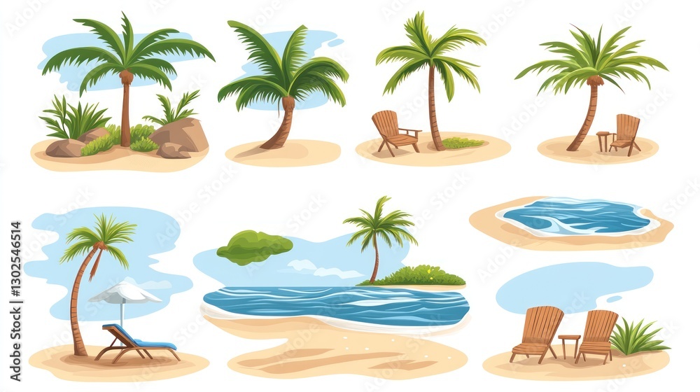 Obraz premium Tropical Island Scenes Relaxing Beach Views