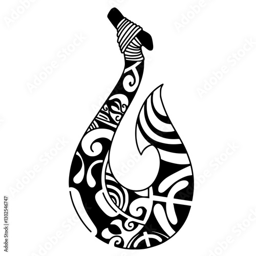 Hawaiian fish hook tattoo design.
