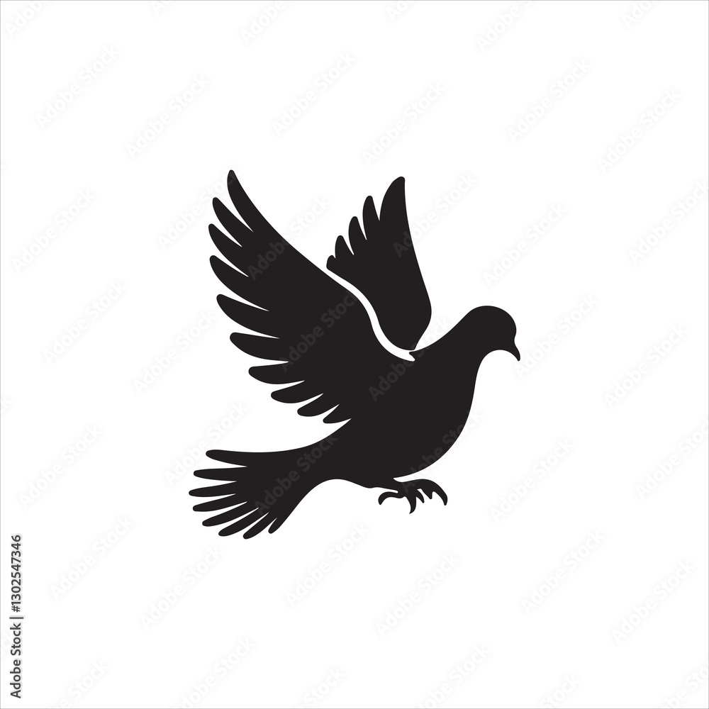 Obraz premium dove silhouette vector illustration
