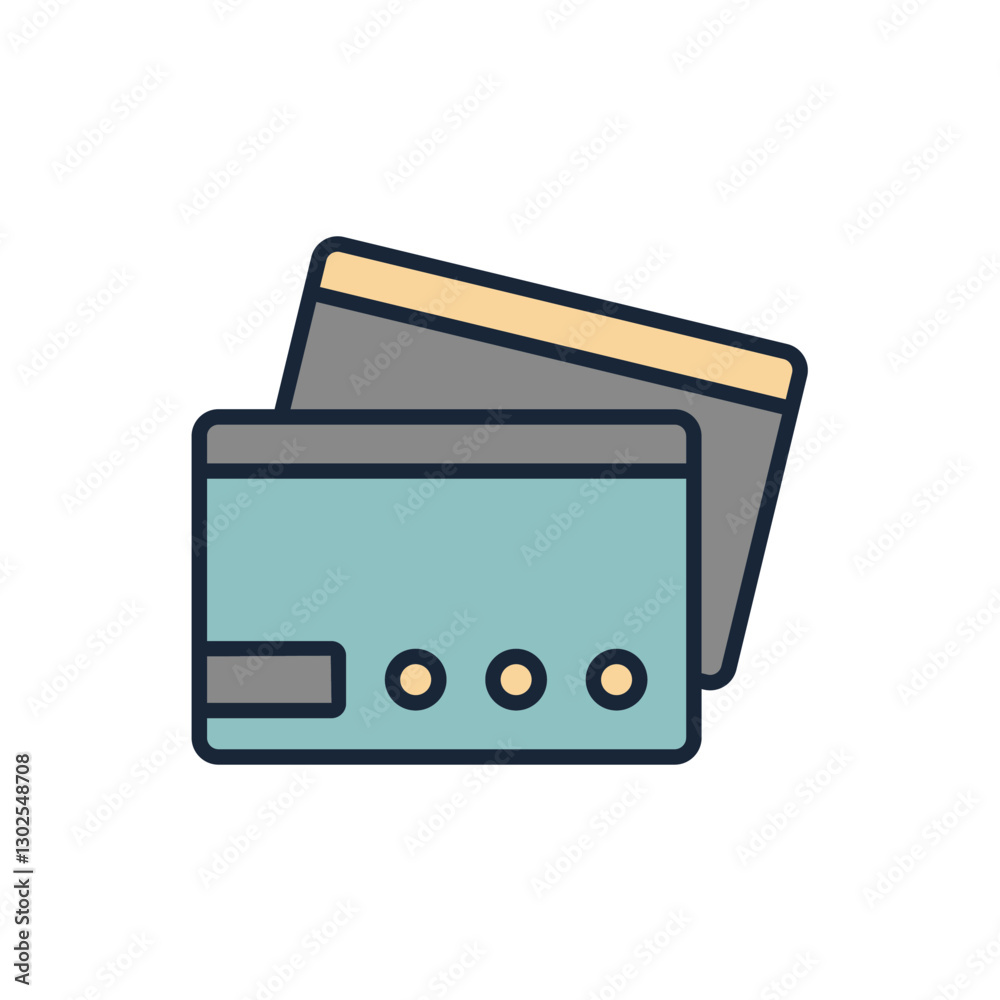 Credit Card icon collection .design style with background
Credit Card icon collection .design style with background