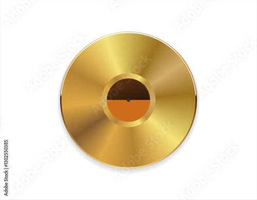 Realistic illustration of a vinyl record analog record disc on a white background 