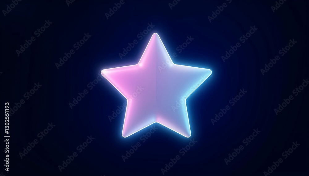 Obraz premium Glowing Star with Midnight Blue Background