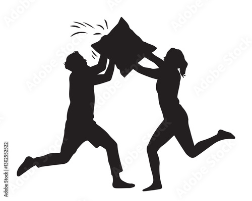 pillow fight vector
