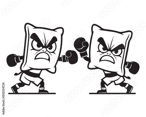 pillow fight vector