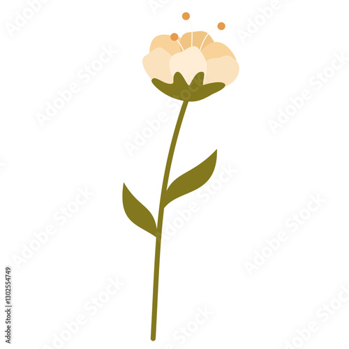 Minimalist Hand Drawn Single Flower Illustration