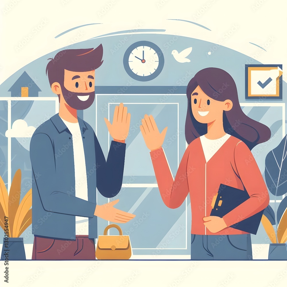 Modern Flat Design Illustration of People Greeting with Handshake - Professional Handshake for Landing Page Design, Meeting, Illustrations, Modern Flat Design Illustration of People Greeting with Handshake - Professional Handshake for Landing Page Design, Meeting, Illustrations,