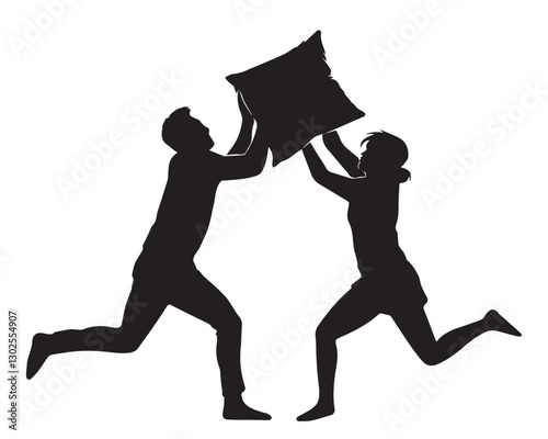 pillow fight vector