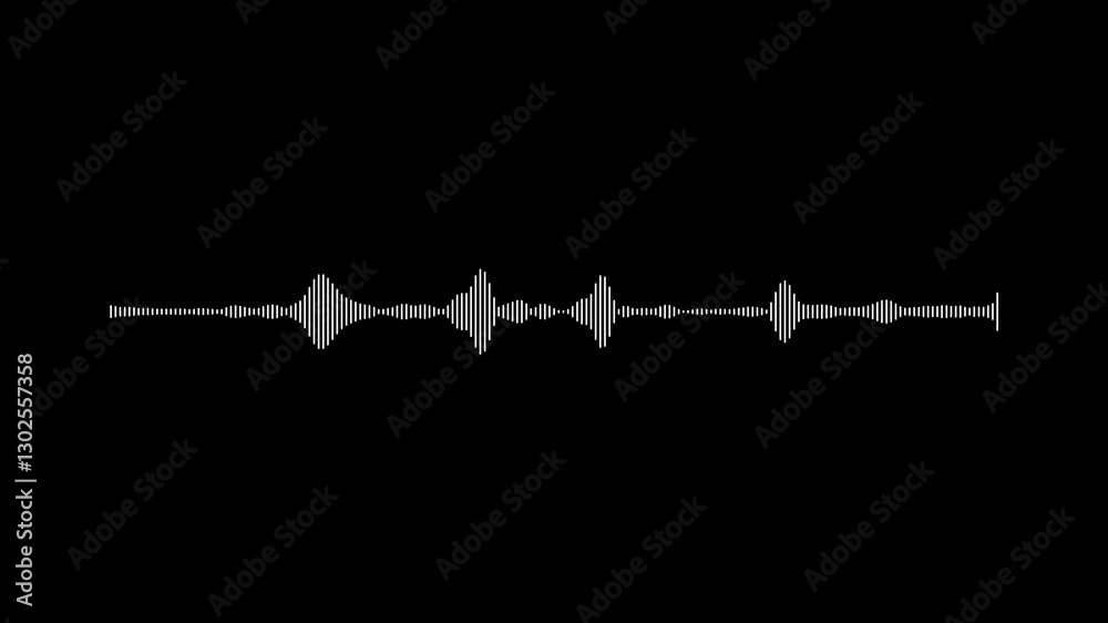 Horizontal line Audio music timeline bar moving line with track on a black background, Audio waveform equalizer spectrum, Music equalizer, Sound visualization, digital audio spectrum wave effect