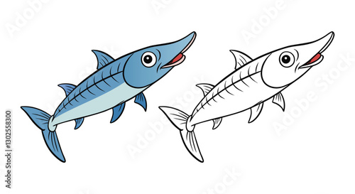  Dynamic Barracuda Coloring Page Design