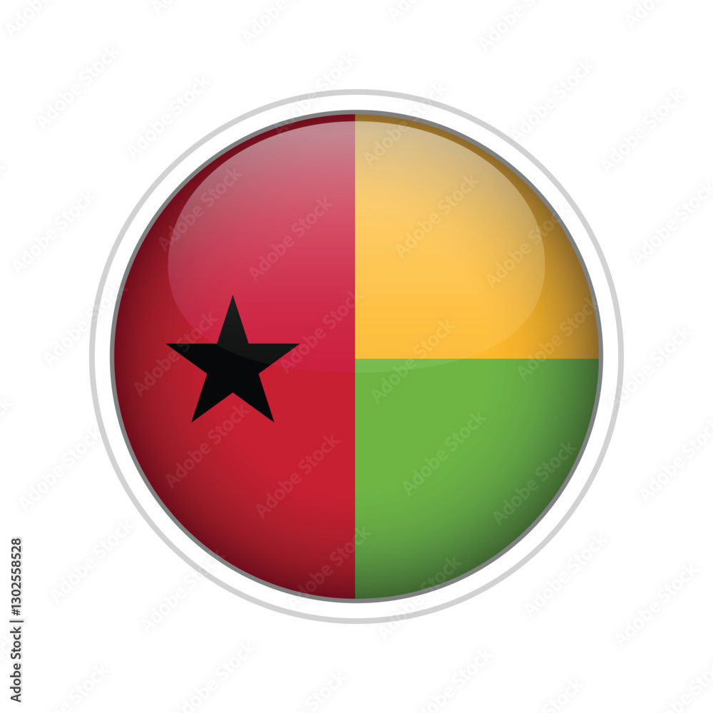 Guinea-Bissau Flag Sphere Vector Guinea-Bissau Flag Sphere Vector