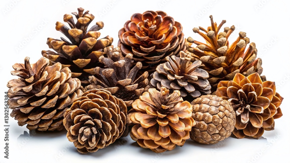 Dried Pine Cones: Rustic Bedroom Decor & Studio Props - Isolated White Background Dried Pine Cones: Rustic Bedroom Decor & Studio Props - Isolated White Background