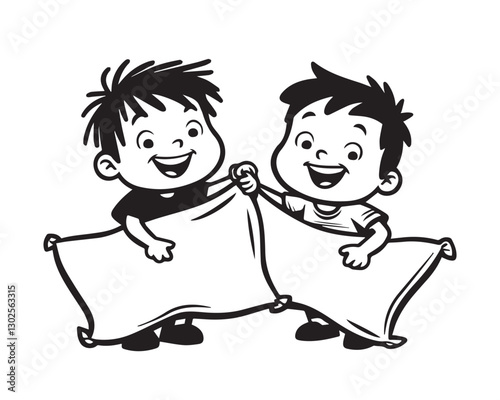 pillow fight vector