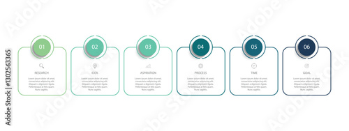 Infographic template five option, process or step for business.