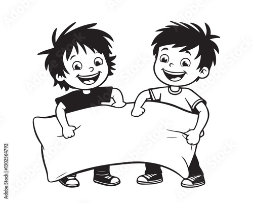 pillow fight vector