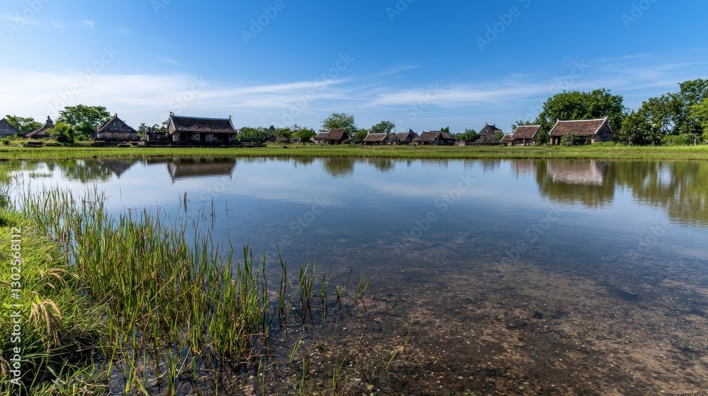 Serene reflection of traditional thai architecture in sukhothai thailand landscape tranquil waters natural beauty Serene reflection of traditional thai architecture in sukhothai thailand landscape tranquil waters natural beauty