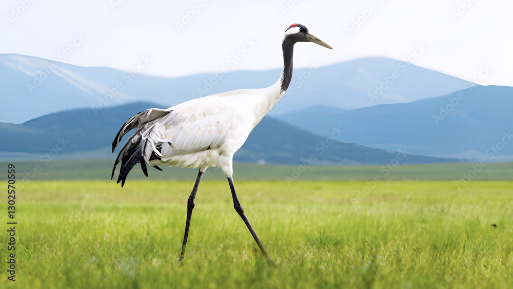 Naklejka premium grey crowned crane