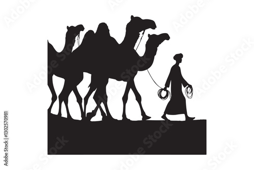 Desert Caravan Silhouette Journey