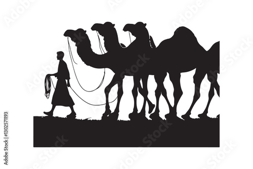 Desert Caravan Silhouette Journey