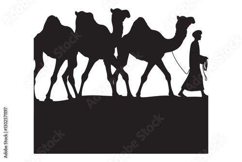Desert Caravan Silhouette Journey