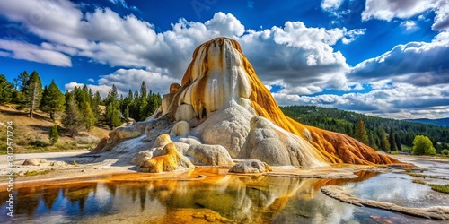 Dry Liberty Cap Geyser, Mammoth Hot Springs, Yellowstone National Park - Geothermal Feature Landscape Photography
