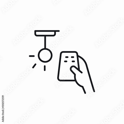 turn on the lights with the remote control icon vector sign