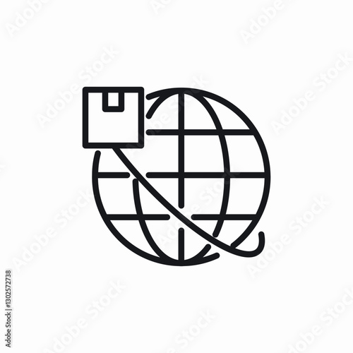 Global shipping delivery icon vector sign