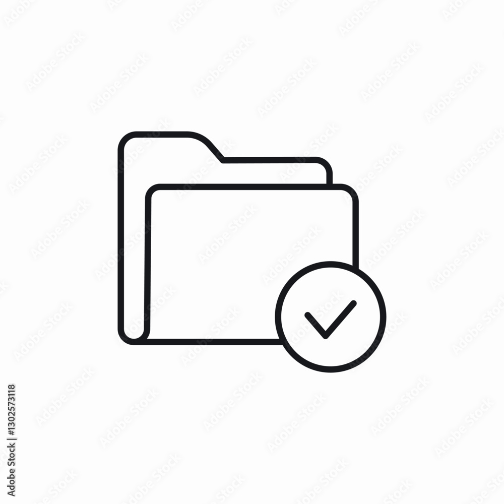 Folder check approved icon vector sign Folder check approved icon vector sign