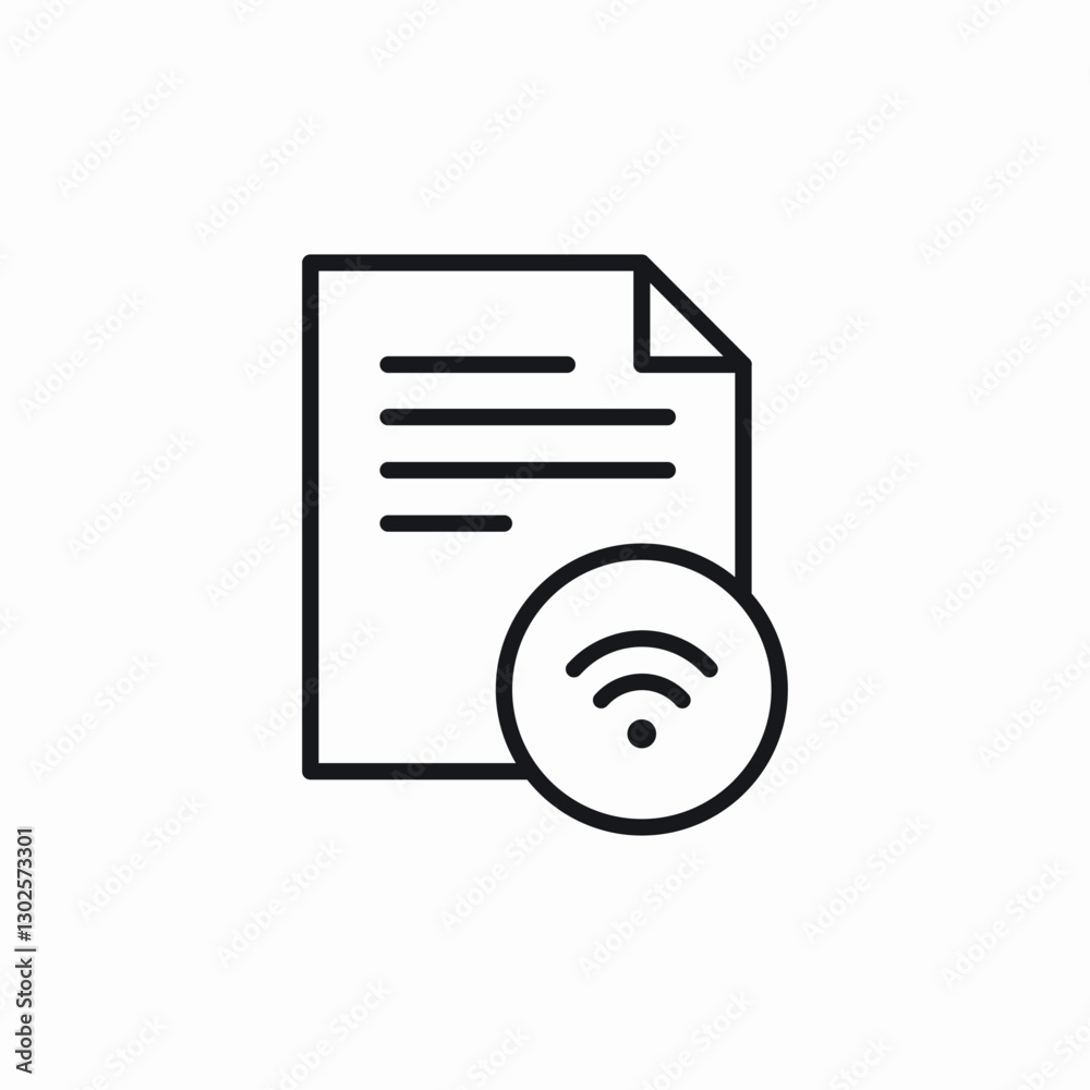 document wireless connection icon vector sign document wireless connection icon vector sign