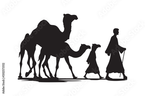 Desert Caravan Silhouette Journey