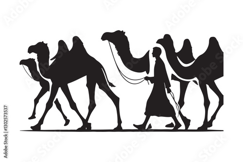 Desert Caravan Silhouette Journey