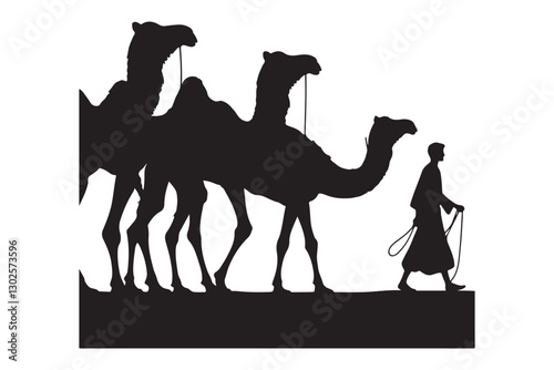 Desert Caravan Silhouette Journey