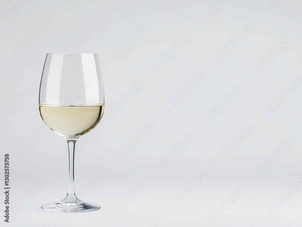 Elegant glass of white wine on a minimalist background with soft lighting Elegant glass of white wine on a minimalist background with soft lighting