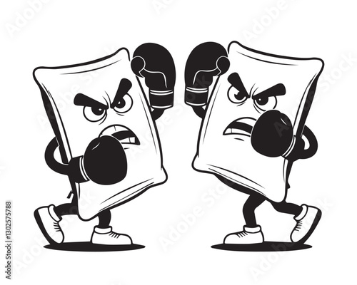 pillow fight vector