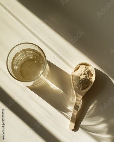 Protein powder and spoon