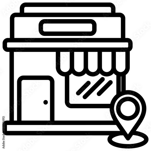Offline Shopping Outline Icon